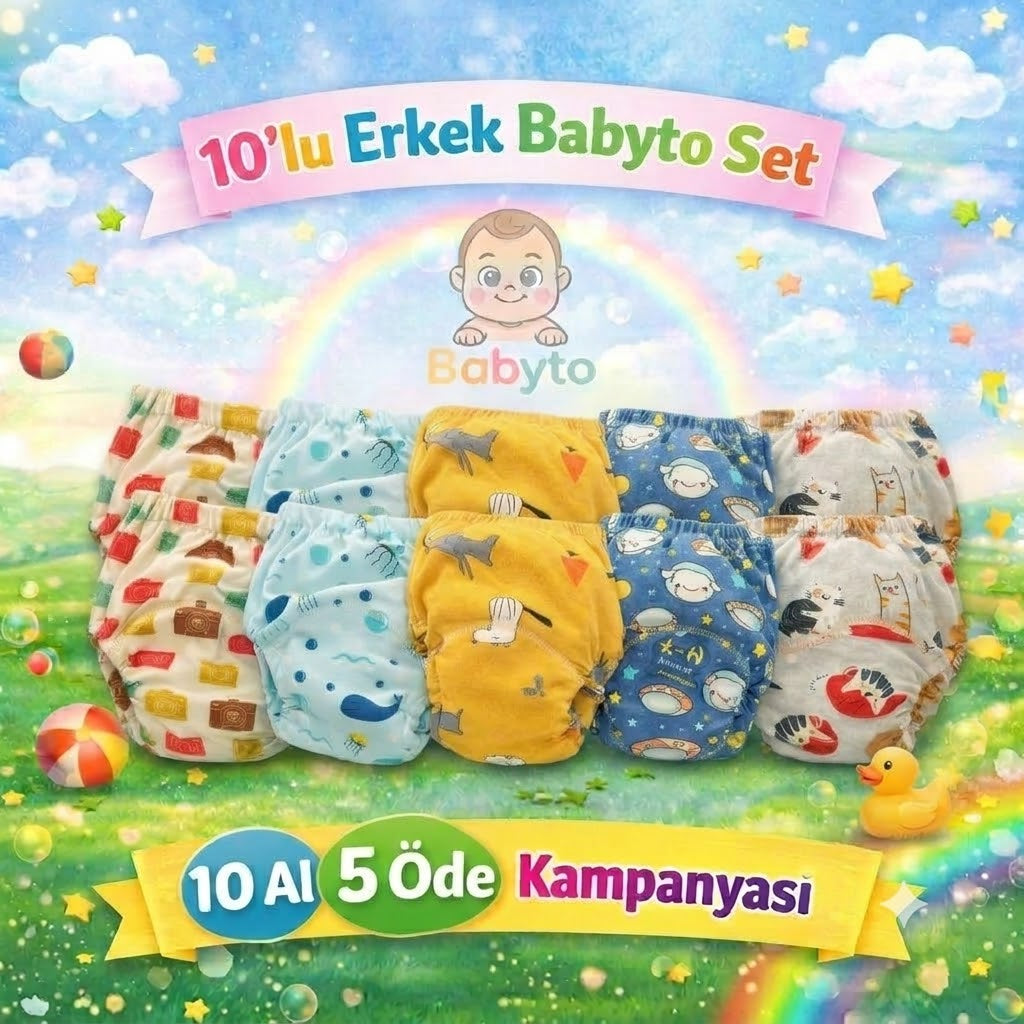 Babyto® Tuvalet Eğitim Külotu (%100 Pamuk)