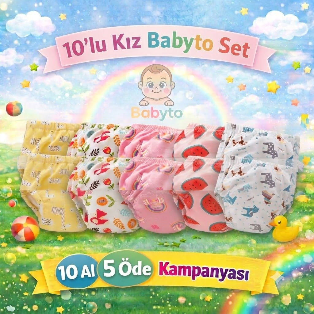 Babyto® Tuvalet Eğitim Külotu (%100 Pamuk)
