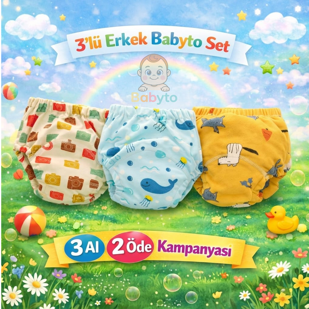 Babyto® Tuvalet Eğitim Külotu (%100 Pamuk)