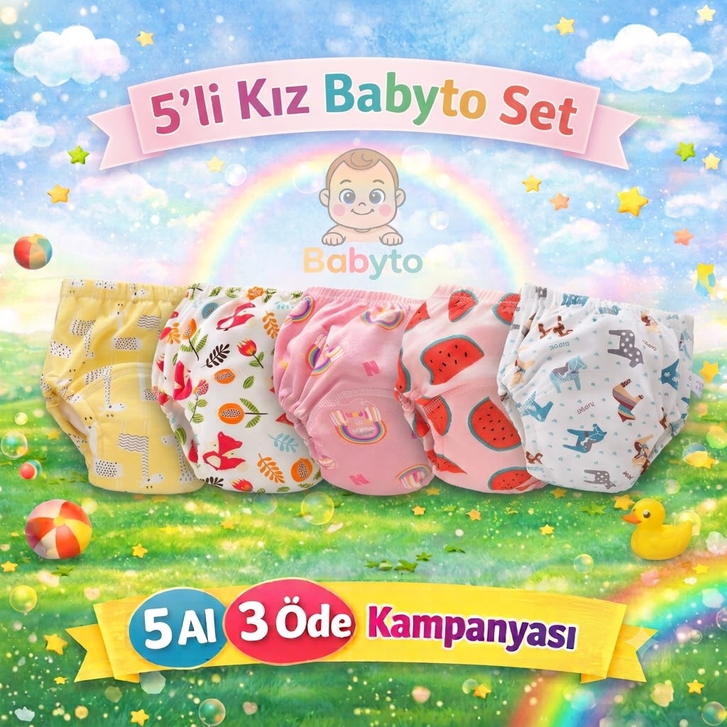 Babyto® Tuvalet Eğitim Külotu (%100 Pamuk)